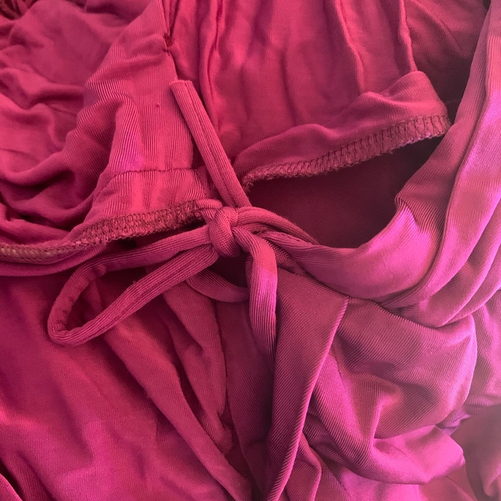 **SOLD** Meow!  Bebe purple silky wrap  dress - Picture 8 of 9
